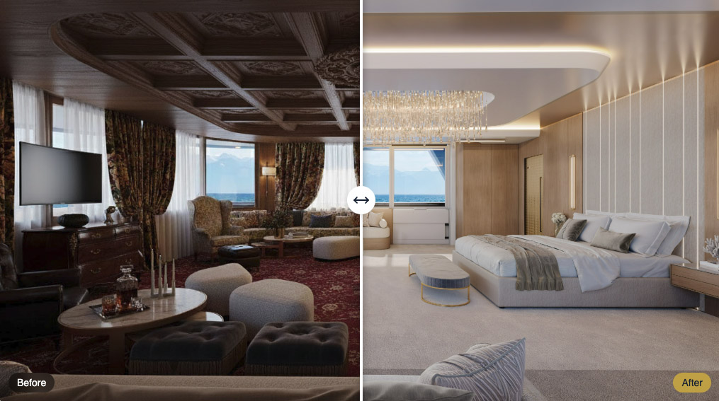 Virtual refit before and after comparison